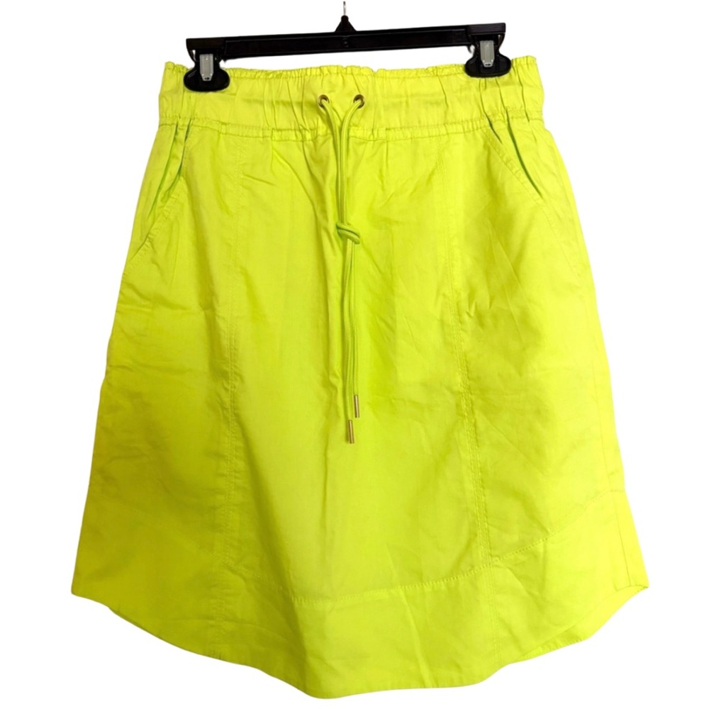Banana Republic Pull On Drawstring Skirt 6 Tall Optic Neon Yellow Athleisure